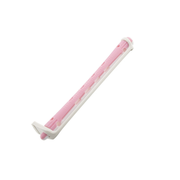 BIGUDI PLASTICO ROSADO/BLANCO 12 UDS ITEM 07