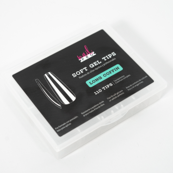 NAIL PRO SOFT GEL TIPS LONG COFFIN 110