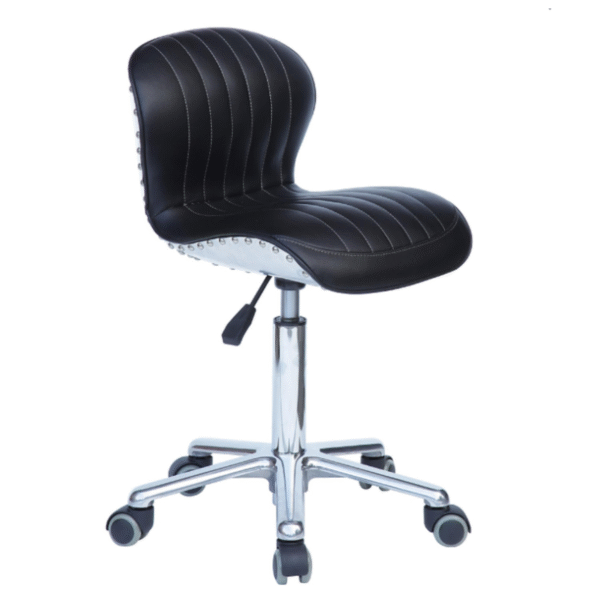 TABURETE NEGRO/PLATEADO CON TACHAS ITEM C070