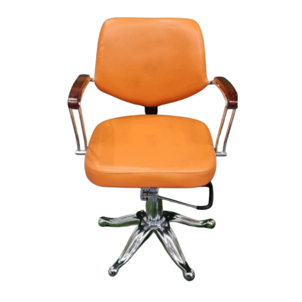 SILLA DE PELUQUERIA NARANJA/MADERA ITEM BS-A866