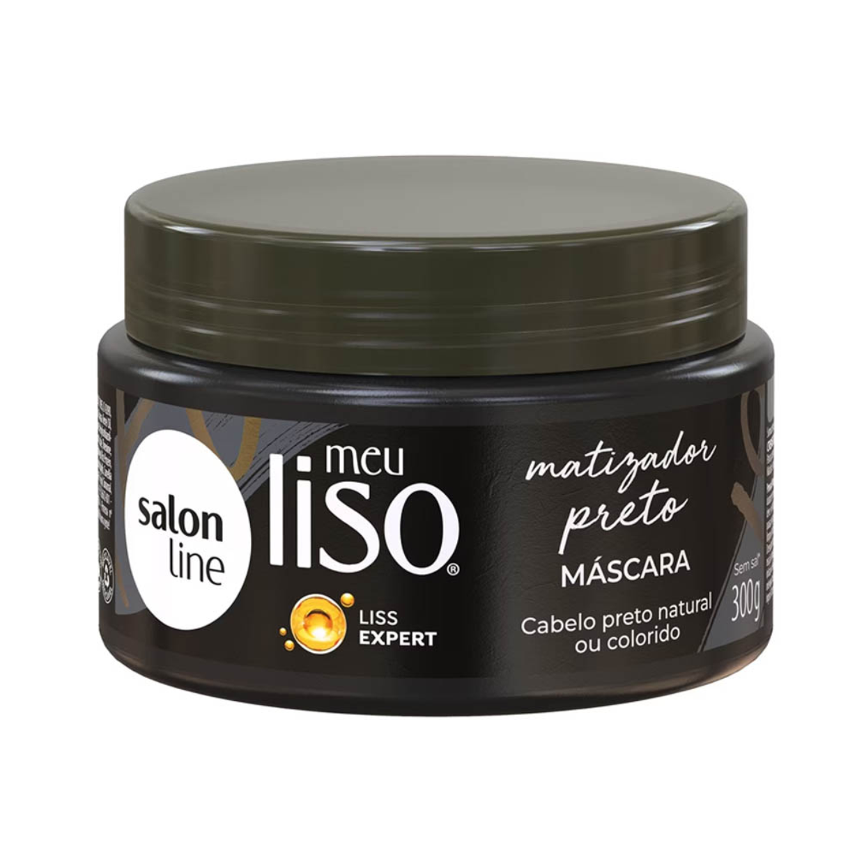 7908458305148 MASCARA MATIZADORA NEGRO PRETO MEU LISO 300G SALON LINE - Imagen 1