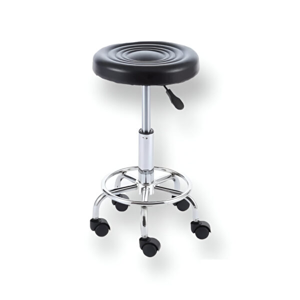 TABURETE CON RUEDAS BASE PLATEADA ITEM CH139