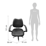 SILLA DE PELUQUERIA NEGRA ITEM A055 GLOBAL CARE - Imagen 2